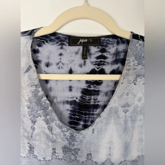 Jupee Blue Tie-Dye Women's Top - Picture 4 of 5